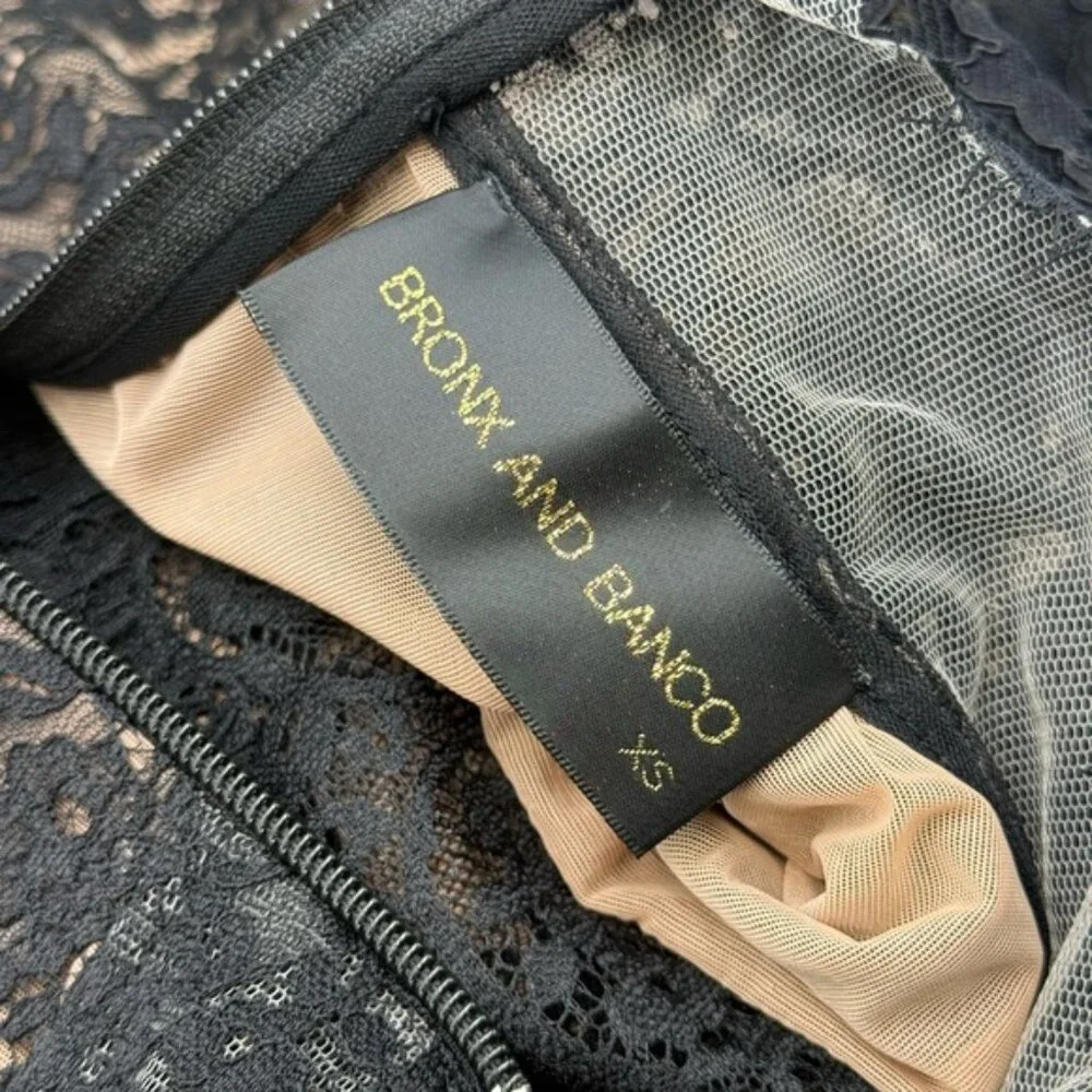 🆕 BRONX & BANCO 🧿 NWOT Eleanor Black Lace Cut Out Gown, Sz XS US 2 - Picture 15 of 16